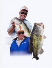 Load image into Gallery viewer, Graphic showing Bill Dance wearing his iconic orange and white T Cap while holding up bass