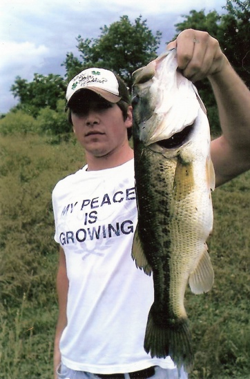 I caught this big boy in republic missouri in a farm pond. I was only using 8 pound line and zebco rod and reel with a texas rig. I had to have my friend help me pull it out of the weeds by hand it was truly a blessing!