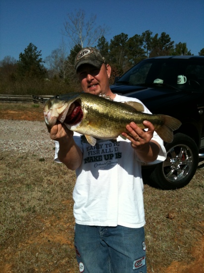 7.75 lbs. caught in Middleton, Tennessee on a Black veined 8