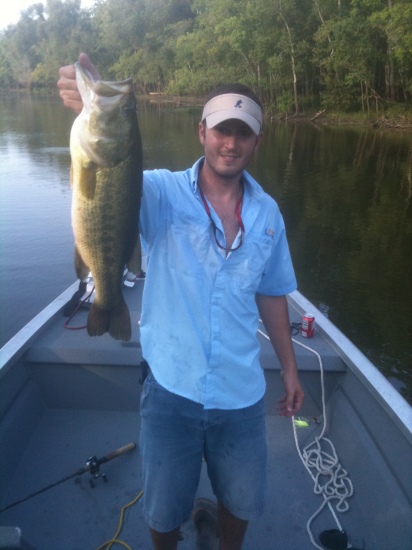 Caught this 6 lb. largemouth fishing the canals of Bateman Island in Morgan City, LA on August 16, 2011. Hooked 'em with a ZOOM Watermelon Red Brush Hog Texas rigged.