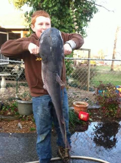 This my son Cole Miller from Tennesse.His first big Catfish caught on 1-26-13.32 pounds!!!