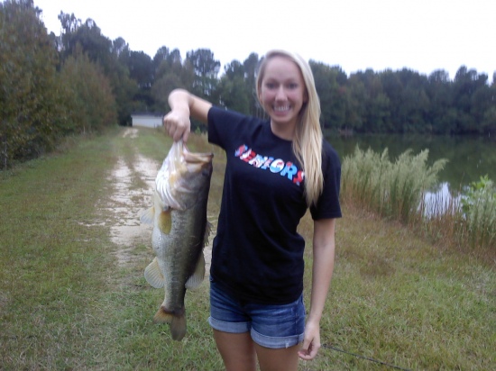 I caught this bass in Fuquay NC and it weighted 9 pounds even.