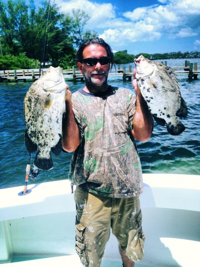 These tripletail were caught on live greenbacks on a float in longboat key florida...the smaller of the two 7lbs.the other was 10lbs.