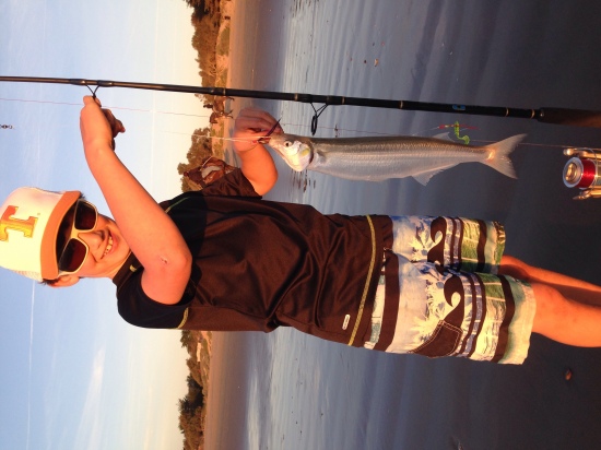 Jack Smelt caught on 12/27/14 @ Pismo Beach, California while wearing his new Bill Dance hat that Santa brought.  Fresh fish tacos!!!!