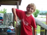 Jacob with another good size bass....Boy, this 5 year old is 