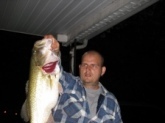 This 8 lbs 8oz largemouth was caught in Warren county Ohio. I landed this beauty on 9/9/09 at around 1:30a.m on a Bill Dance top water bait. 